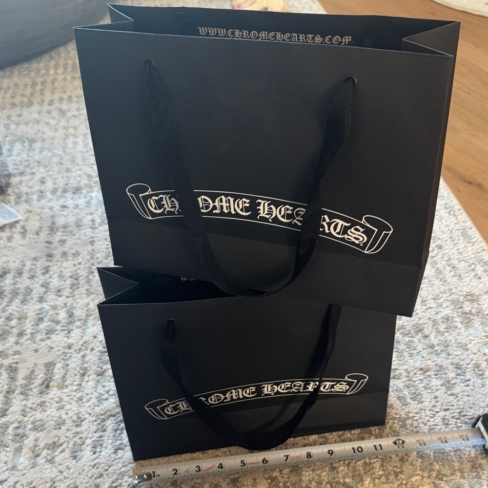 Chrome Hearts Black Logo Shopping Bag